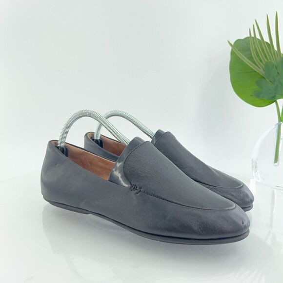 Fitflop Women's Allegro Slip On Shoe Size 8.5 Toning Loafer Flats Black Leather - Picture 1 of 14